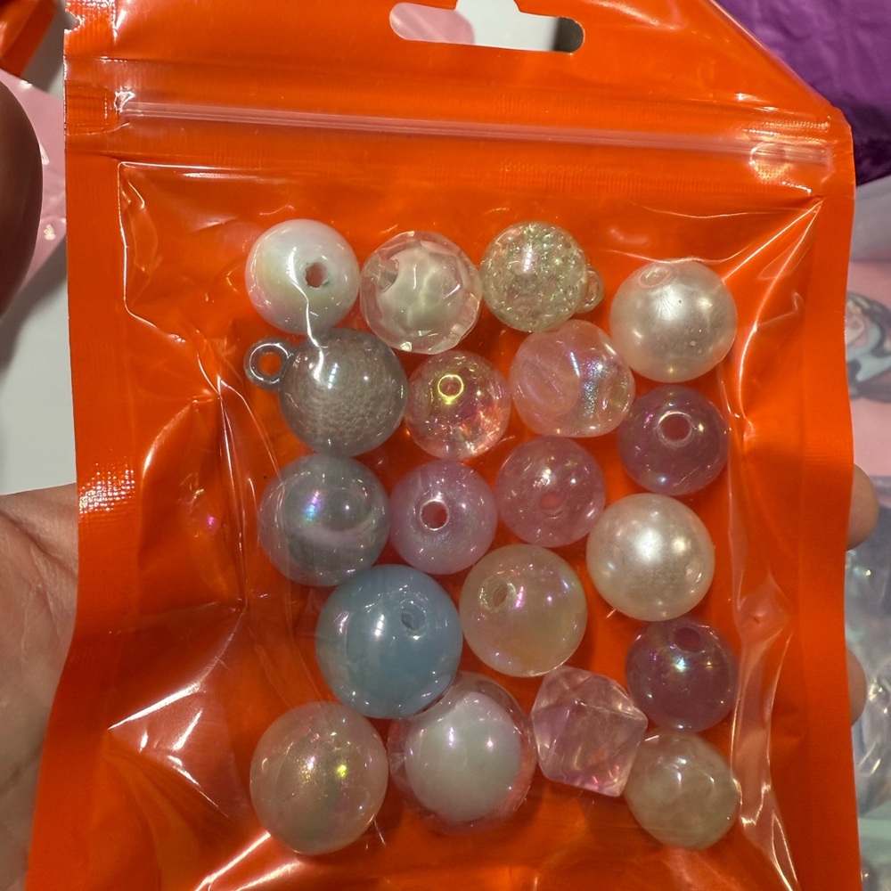 Assorted Iridescent Beads and Charms